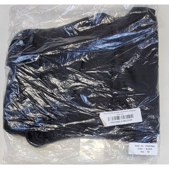 White Birch Leggings Black Wide Leg Bottom Flare Yoga Womens Med New in Bag - Picture 6 of 9